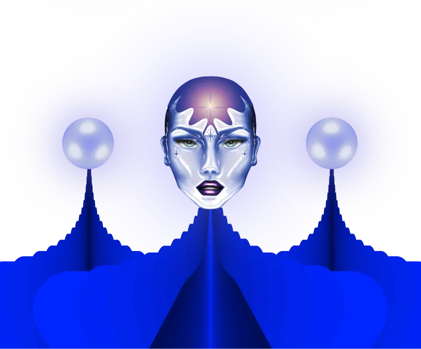 Sakti 5 Sakti Goddess Third Eye Blue clothes Mesa de trabajo 1