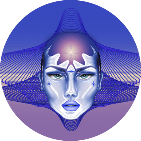 Sakti Goddess Third Eye Chakra SoHamPaz Face Zoom