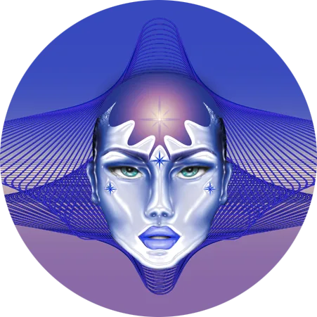 Sakti 3 Sakti Goddess Third Eye Chakra SoHamPaz Face Zoom